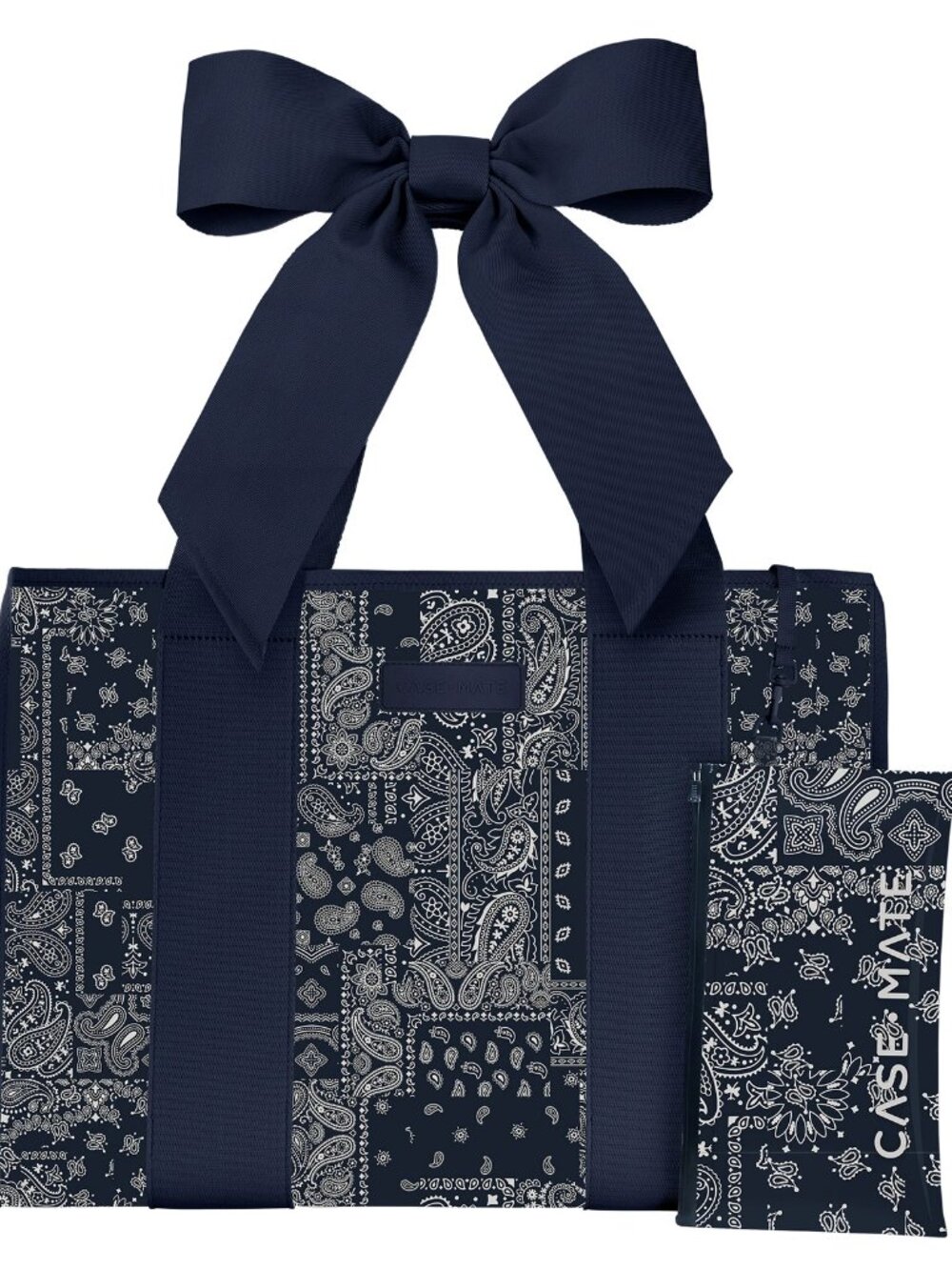 Case-Mate Navy Bandana Bow Jelly Tote Blue Western Beach Travel Bag NWT